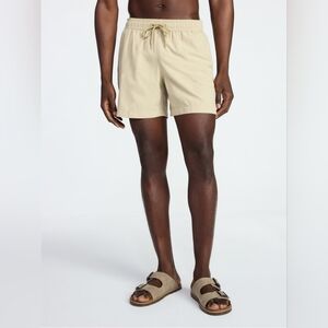 Men’s Sand Beige Quick-Dry Swim Trunks | Mesh Lined Board Shorts | 6” Inseam